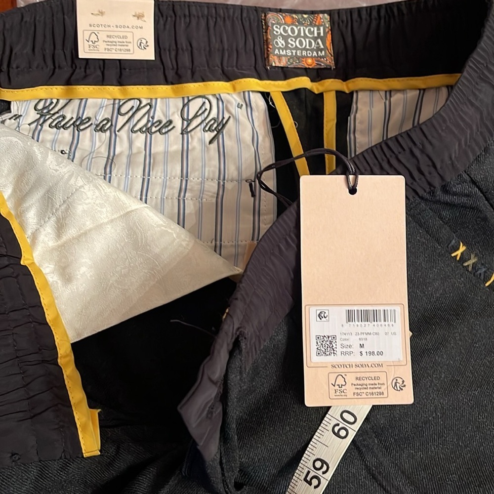 SCOTCH & SODA Black Melange Brushed Wool Blend Pleated Joggers - Picture 3 of 4